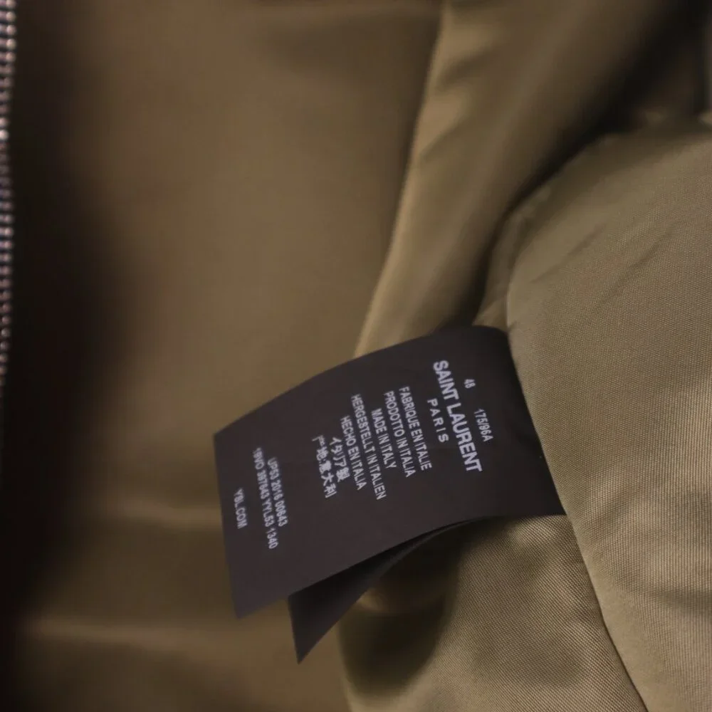 Saint Laurent Green Padded Bomber Jacket - Picture 6 of 6
